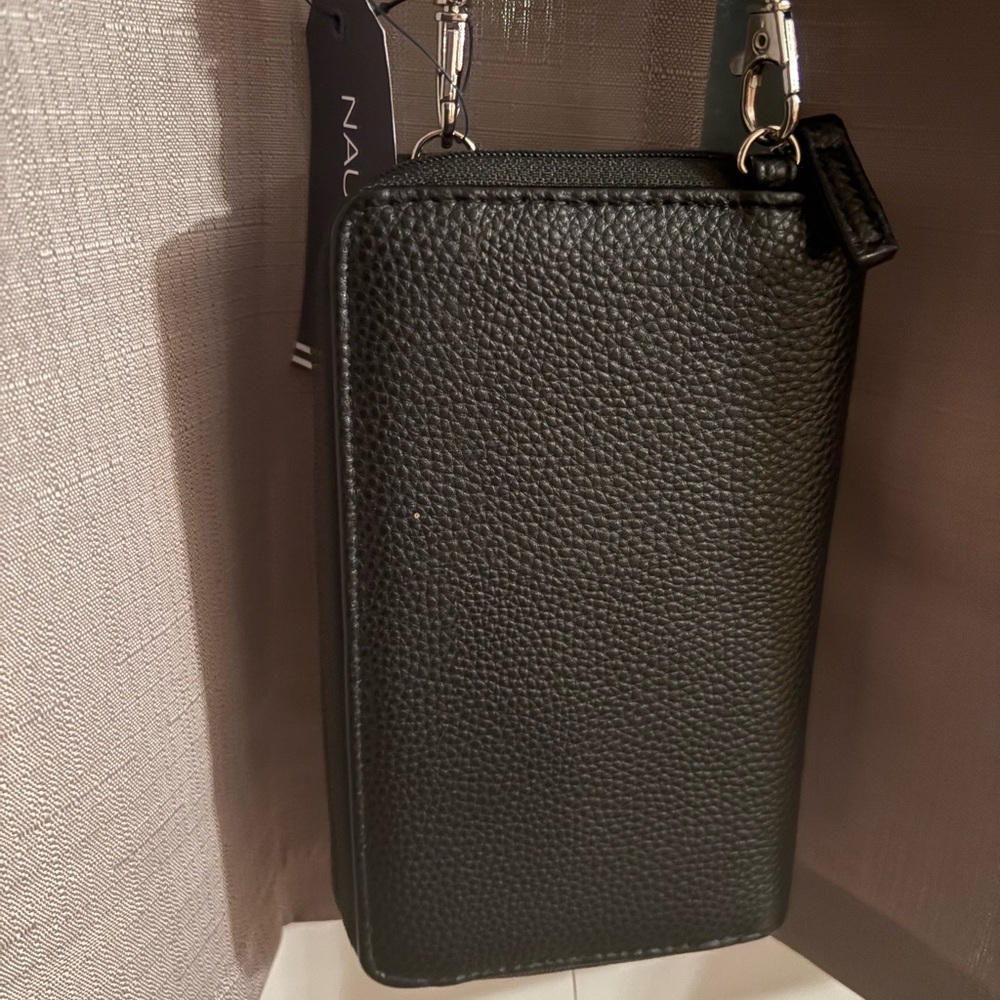 Nautica black wallet and cell phone case with adjustable strap. - Picture 2 of 7